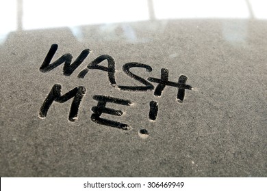 Close-up Of Car Dust With Inscription 