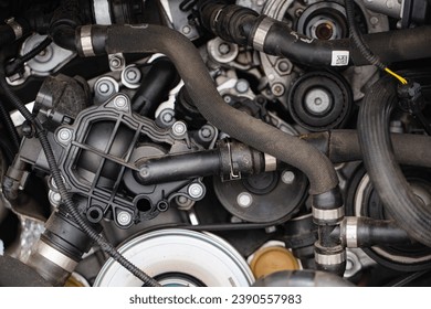 closeup of car engine background for design purpose