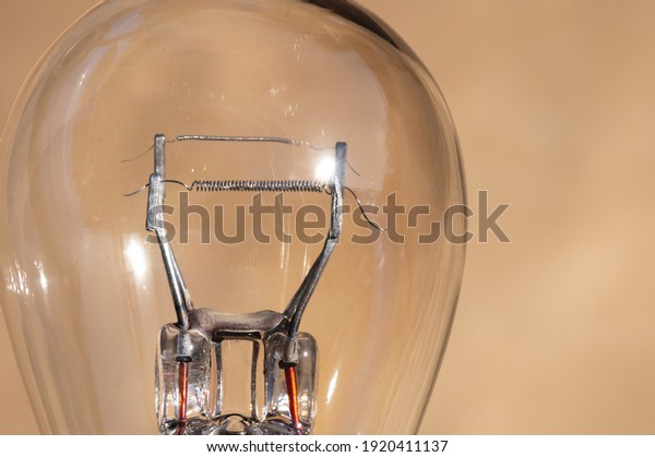 Close-up of a car lamp. Filament bulb for side\
lights and headlights