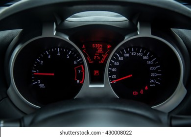 Closeup Car Mileage , Dashboard