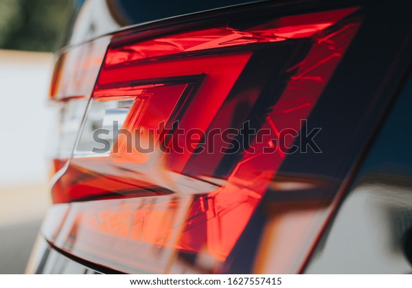 Closeup of car rear\
lights