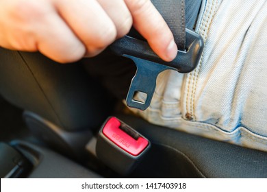 Closeup Car Seat Belt Fastener Mens Stock Photo 1417403918 | Shutterstock