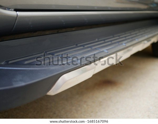 closeup of car side\
ladder step in the\
truck.