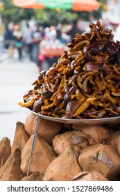 Closeup Of The Caramelized Coconut On The Street Of Bogota, Colombia