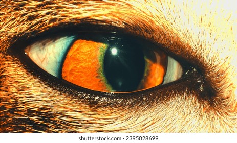 Close-up of a cat's eyes in front of a lamp - Powered by Shutterstock