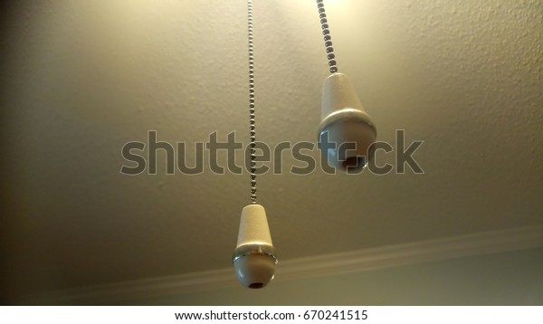 Closeup Ceiling Fan Pull Chains Stock Photo Edit Now 670241515