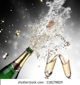 Close-up of champagne explosion - Powered by Shutterstock