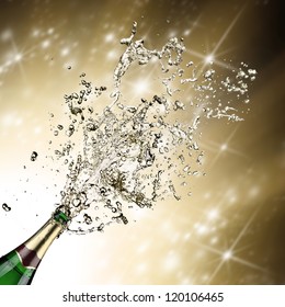 Close-up Of Champagne Explosion