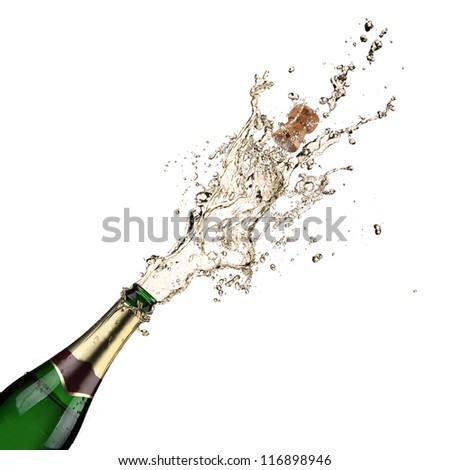 Close-up of champagne explosion