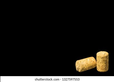 Closeup Of Champange Cork Isolated On A Black Background