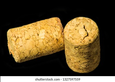 Closeup Of Champange Cork Isolated On A Black Background