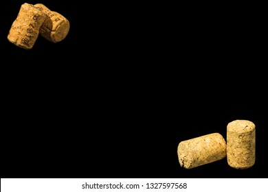 Closeup Of Champange Cork Isolated On A Black Background