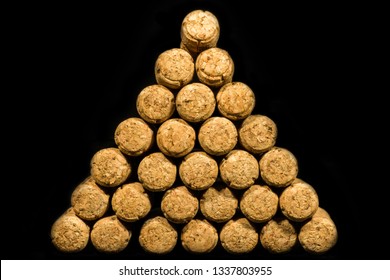 Closeup Of Champange Cork Isolated On A Black Background