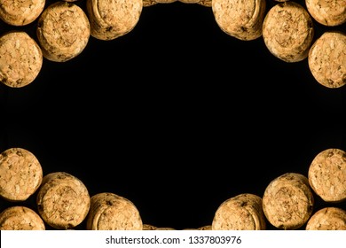 Closeup Of Champange Cork Isolated On A Black Background