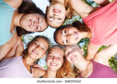 Close-up of cheerful teenage girls - Shutterstock ID 368355563