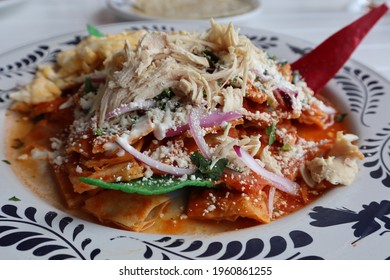 A Closeup Of Chilaquiles Dish At A Restaurant At A Luxury Resort In Los Cabos, Cabo San Lucas, Mexico