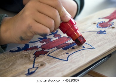 Close-up of a child's hand drawing - Powered by Shutterstock