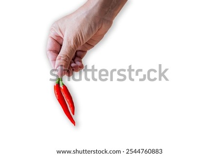 Image, Stock Photo Child holds two peppers