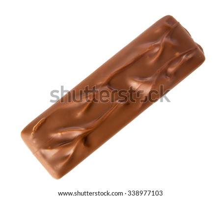Closeup of chocolate bar isolated on white