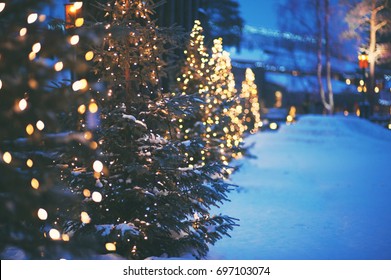 Closeup of Christmas tree