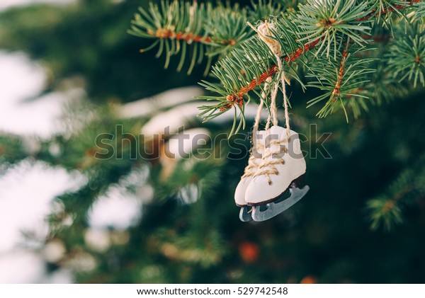 Closeup Christmas Tree Decoration Small Ice Stock Photo Edit Now