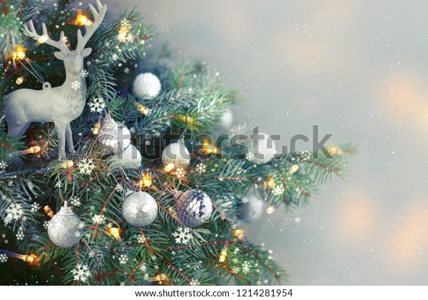 Closeup Christmastree Background Stock Photo (Edit Now) 1214281954