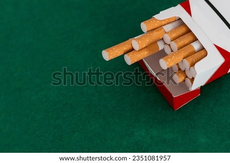 Close-up of cigarettes in pack