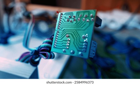Close-up of a Circuit Board,Computer Components and Electronic Parts on a Motherboard