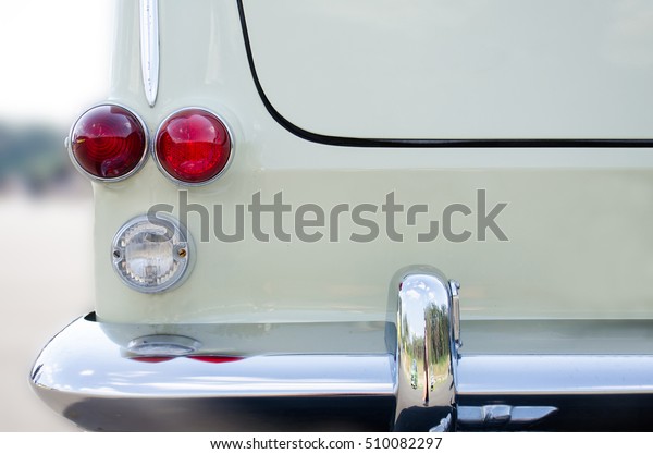 Close-up of classic car rear\
lights