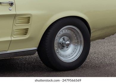 Close-up of Classic Car Wheel Rim - Powered by Shutterstock