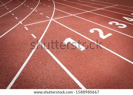 Close-up clean and refreshing red simple rubber runway without people