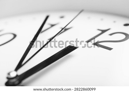 A close-up of a clock, the concept of time.
