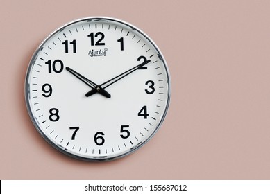 Close-up of clock on wall