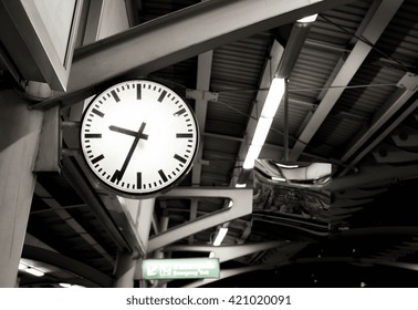 Closeup Clock at the sky-train station