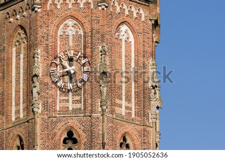 Closeup of the clock of the tower of the Sint-Maartenskerk in Elst in the Netherlands Stock photo © 