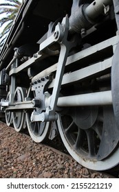 Close-up Of Coal Train Wheels 