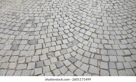 Close-up of a cobblestone pavement pattern