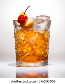 Closeup Of Cocktail Old Fashion