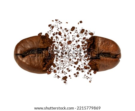 closeup of coffee bean splashing