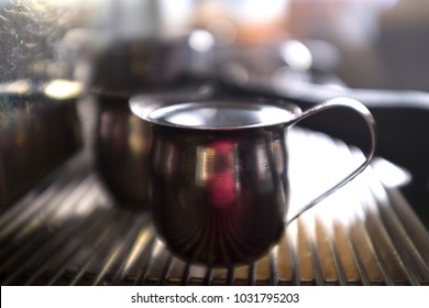 close-up coffee machine background