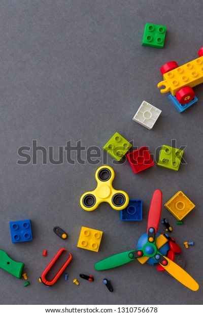 colored plastic cubes