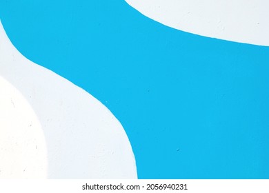 Closeup Of Colorful Blue, Gray And White Urban Wall Texture. Modern Pattern For Wallpaper Or Mockup Presentation Design. Creative Urban City Background. Abstract Open Composition.