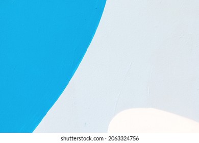 Closeup Of Colorful Blue, Gray And White Urban Wall Texture. Modern Pattern For Wallpaper Or Mockup Presentation Design. Creative Urban City Background. Abstract Open Composition.