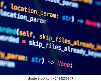 Close-up of colorful code on a computer screen highlighting programming syntax. - Powered by Shutterstock