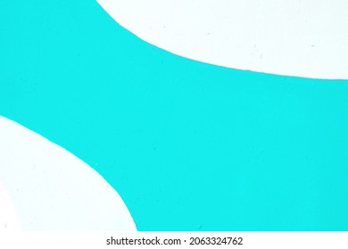 Closeup Of Colorful Turquoise, Gray And White Urban Wall Texture. Modern Pattern For Wallpaper Or Mockup Presentation Design. Creative Urban City Background. Abstract Open Composition.