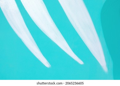 Closeup Of Colorful Turquoise And White Urban Wall Texture. Modern Pattern For Wallpaper Or Mockup Presentation Design. Creative Urban City Background. Abstract Open Composition.