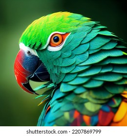 Closeup of a colourful parrot