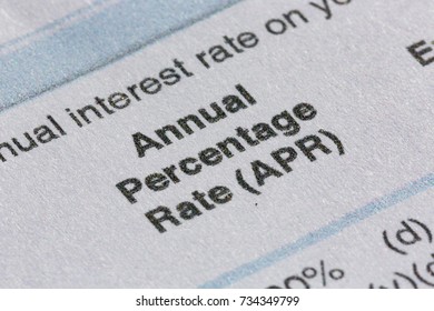 Closeup Of A Column Detailing Annual Percentage Rate Quotes