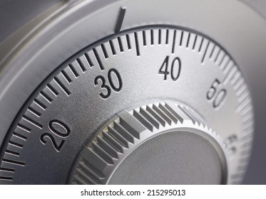 Close-up Of A Combination Dial On A Safe.