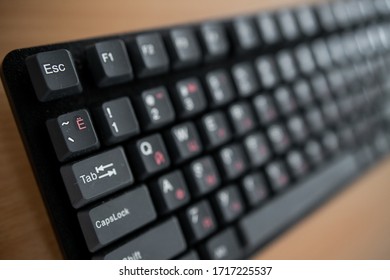 close-up of computer black keyboard